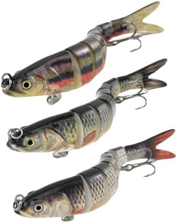 UOZAZE Fishing Lures Swim Bait Freshwater and Saltwater, Glide Bait for bass, Trout Lifelike Jointed swimbait for Bass, ‎Slow Sinking Bass Fishing Lure, Gifts for Men, Trout Lures, Fishing Stuff