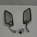 M10 Motorcycle Side Mirrors, Chrome Rectangle Motorcycle Rearview Wing Mirrors Compatible With Bobber ATV Street Bike Cruiser Chopper (Chrome)