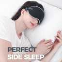 MZOO Luxury Sleep Mask for Back, Side Sleeper, Complete Light Blocking Sleeping Eye Mask Night Blindfold, 3D Zero Pressure & Spacious for Lash Extensions, Breathable Soft Eye Cover Flight Nap Travel (N-black (Silver Edge))