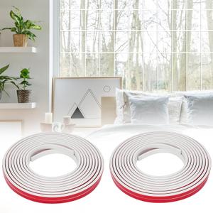Window Trim Molding, 65.6Ft Self Adhesive Glass Decorative Strip with Groove, Peel and Stick PVC Window Grid Insert Kit for Windows & Glass Doors, White (Two 32.8ft Rolls)