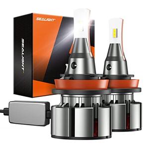 SEALIGHT H13 9008 Bulbs, 800% 36000LM Super Bright H13 Dual Beam Light Bulbs, 9008 White Fog Bulbs with Cooling Fan, Easy Plug-N-Play, L2 Series, Pack of 2