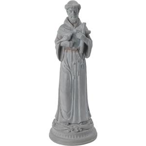 St Francis Garden Statue Outdoor - 24 in Garden Decorations Resin Standing Saint Francis with Cross Antique Finish Spiritual Gifts Religious Sculpture for Yard Lawn Farmhouse Decor Newman House Studio, 8.75 x 8.75 x 24 inch