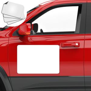 Pack of 4 Blank Car Door Magnet Sticker, Rounded Corners Magnetic Vehicle Sign, Perfect Magnet for Car to DIY Advertise Business and Cover Company Logo, Personalized Magnet Decal, 18x12 inch White