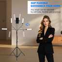 LED Video Light Kit with Four-arms, Studio Light for Video Recording Photography Lighting Kit, Dimmable LED Floor Light for Lash Techs, Estheticians & Tattoo Artists with Tripod Stand&Phone Holder