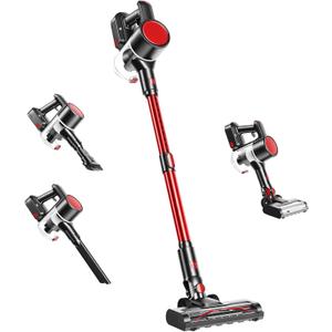 OLIXIS Cordless Vacuum Cleaner with Flexible Steering & Extendable Pole,3 Brush Heads, Lightweight Wireless Rechargeable Upright Vacuum with LED Light & Wall Mount for Hardwood Floors & Carpet