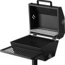 Stanbroil Park Style Charcoal Grill with Cover, Portable Park BBQ Grill Heavy Duty Porcelain Steel Cooking Grate, Folding Front Table, Stand Post for Backyard, RV Cooking, Camping, Tailgating