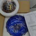 Plug in Pendant Light: Bule Hanging Light Plug in Fixture Hanging Lamp, Glass Pendant Lighting for Kitchen Island, Bedroom, Dining Room, Living Room, E26 No Bulb