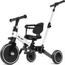 Glaf Tricycle for Toddlers 1-3 Toddler Bike with Push Handle 2-4 Years Baby Bike Toys for 2 Years Boys and Girls Balance Bike with Adjustable Seat Height and Backrest Birthday Gift (White), Medium