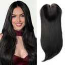 Isaic Hair Toppers for Women 24 Inch Synthetic Hair Pieces, 360° Clips In and Adjustable Bandage Layered Toppers, Toppers Hair Pieces Add Volume for Thinning Hair and Daily Use (Brown Black)