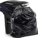 Aluf Plastics 65 Gal Black Heavy Duty Garbage Bags 1.5 Mil - 50"x 48" - Pack of 50 - For Contractor, Outdoor, Construction, & Storage