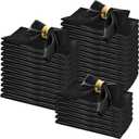 Horbaunal 100 Pack Satin Napkins 17" x 17" Square Dinner Napkins with Floral Edges, Soft Cloth Napkins for Parties, Weddings, Events, Black