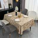 Pioggia Vinyl Tablecloth with Flannel Backing - Waterproof, Oil-Proof, Easy to Clean -Plastic Table Cloth - Perfect for Dining Tables, Kitchen Tables, Parties (Coffee Leaves, 5454 Inch Square)
