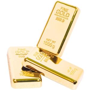 Pack of 3 Fake Gold Bar Paperweights for Office Desk  Luxury Gift for Men & Women, Stylish Birthday & Anniversary Present, Elegant Jewelry Shop Decor (3.15" x 1.57" x 0.39")