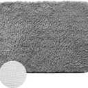 Bathroom Rug 24x16,Microfiber Bath Mat Machine Washable Bathroom Rug for Shower,Bath Tub,Bedroom,Water Absorb Toilet Mat,Soft Bath Mat (Grey)