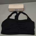 YEOREO Sports Bras for Women Medium Support Racerback Padded Running Bra Tracii Square Neck Wireless Workout Gym Crop Top (Large, Black)