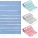 100% Premium Turkish Cotton Beach Towel by Sun Ninj Turkish Cotton Beach Towel by Sun Ninja | Lightweight highly absorbent 100% Turkish cotton travel towel, extra large ultra soft, for adults and kids, 38" x 71"