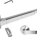 Dynasty Hardware Push Bar Panic Exit Device for Emergency Exit Doors Painted Aluminum, with Exterior Lever Handle