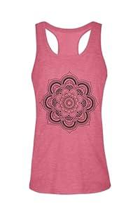 Racerback Tank Tops for Women Summer Sleeveless Round Neck Casual Graphic Tunic Shirts, Pink Flower Color, Large