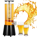 KK KMKGOKO 3-Liter Drink Dispenser Tower, 105fl oz Beverage Dispenser with Removable Ice Tube, Tabletop Drink Mimosa Dispenser (105fl oz / 3L)