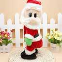 SdeNow Dancing Santa Claus Plush Toy – Animated Singing and Twisted Wiggle Hip Christmas Figure for Kids, Funny Musical Holiday Decor, Interactive Christmas Plush Gift – Spanish Song