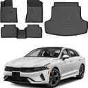 Powerty Floor Mats Cargo Liner for 2021-2026 Kia K5 FWD Model Only All Weather 3D TPE Anti-Slip Car Protection, 1st & 2nd Row Set with Rear Cargo Mat Accessories