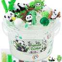 10 FL OZ Panda Clear SlimeBucket, Big Slime Kit with Clay, Slimes Party Favors for Kids, Glimmer Crunchy Slimes Includes 9 Packs of Add-ins, Sensory Experience DIY Toys for Girls and Boys Ages 8-12