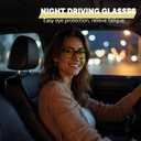 SIPHEW Night Driving Glasses for Women, Trendy Yellow Anti Glare Lens for Nighttime Polarized Night Vision Glasses (A2-black/Yellow)