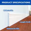 COUKIU Flexible Baseboard Molding Trim, Peel and Stick Rubber Wall Base Moulding Trim, 2.75 Inch x 16.4 Feet Self-Adhesive Vinyl Cove Base (Extra White)