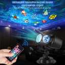 HAKUTA Christmas Projector Lights,HD Wave Ocean Effect LED Projector with 10 HD Slides (3D Ocean Wave +Patterns) and Remote Control for Christmas, Halloween, Thanksgiving