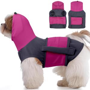Calming Vest for Small Dogs,Color Block Anxiety Relief Shirt for Fireworks,Separation & Travel,High Neck Wraps Head & Ears,Soft & Adjustable for Comfort,Machine Washable,Purple-XS (X-Small (Chest:16.9")