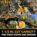 Brushless Electric Pruning Shears for DeWalt 20V Battery, Portable Cordless Pruning Shears with LCD DisplaySK5 Blades, Adjustable Cutting Diameter 0.8-1.2 Inch for Gardening Tree Pruning(NO Battery)