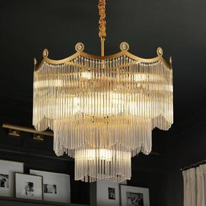 23.1" Modern Glass Gold Chandelier Light Fixture Luxury Glam 3-Tier Crystal Chandeliers for Dining Room 13-Light Round Hanging Ceiling Pendant Lighting for Living Room Bedroom Entrance Foyer, 23.1" x 23.6", Chandelier