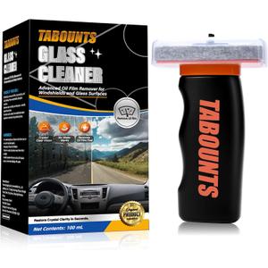 Glass Emulsion Cleaner,Glass Oil Film Cleaner,Roll-On Car Glass Emulsion Cleaner Cleaning Board, Removes OilFilm & Smudges, Improve Clarity for Safe Driving, 1 PACK