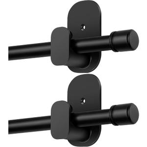 Curtain Rods No Drilling 2 Pack 32 to 58 Inch, HOTOZON 5/8 Inches No Drill Curtain Rods for Windows 40 to 54 Inches(3.2-4.5 ft), Renter Friendly Drapery Rod for Lightweight Curtains, Black