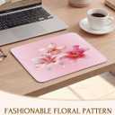 2 x Seorsok Cute Aesthetic Big Lily Flowers Mouse Mat,Premium Textured Mouse Pads for Office Laptop,Washable Square Mousepads with Extended Stitched Edges Non Slip Rubber Base 9.5"x7.8"x0.07" Inch,Pink
