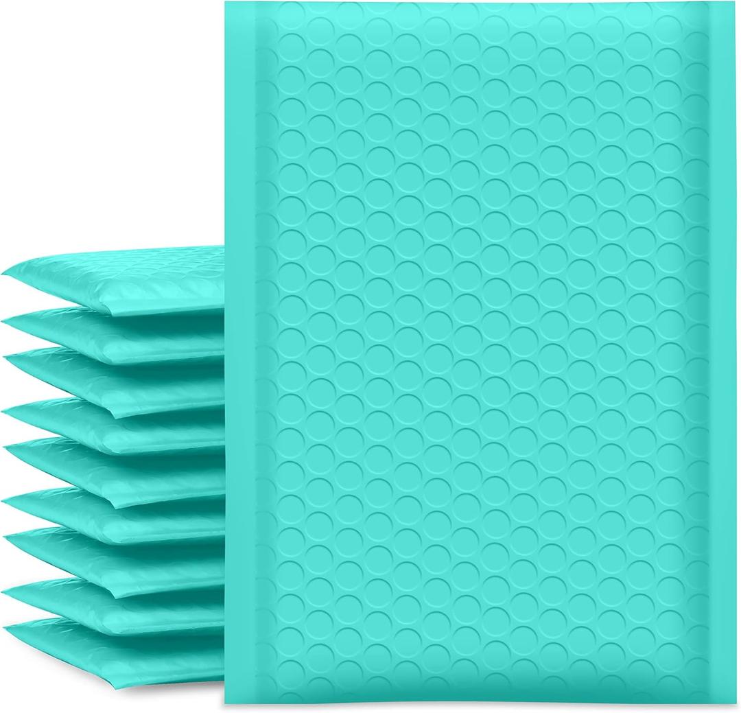 UCGOU Bubble Mailers 6x10 Inch Teal 25 Pack Usable Size 6x9" Padded Envelopes Small Business Mailing Packages Opaque Self Seal Adhesive Waterproof Boutique Shipping Bag for Jewelry Makeup Supplies #0