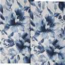 Navy Blue Flower Hand Towels Set of 2, Modern Ink Floral Face Towel 28X14 inch, Watercolor Botanical Floral Kitchen Dish Towels Quick Dry Super Absorbent Soft Washcloths for Bathroom Yoga Workout Gym (one size)