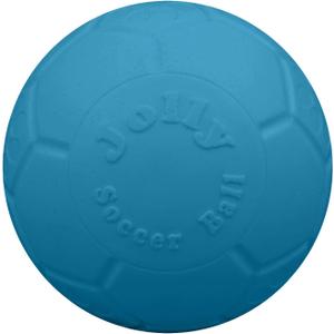 Jolly Pets Large Soccer Ball Floating-Bouncing Dog Toy, 8 inch Diameter, Ocean Blue