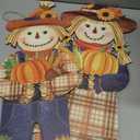 Barydat 2 Pcs Thanksgiving Welcome Sign for Front Porch Thanksgiving Decoration Outdoor Autumn Hanging Scarecrow Decoration Fall Wooden Door Sign for Home Front Door Porch Wall Harvest 10 x 27.5 Inch