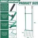 Zonon Heavy Duty Garden Broadfork 59" Steel Long Dual Handle Pitch Fork 16" Wide Broadfork 6 Steel Tines U-Shaped Hand Tiller Broad Fork for Farm and Garden Soil Loosening Weeding Composting Aeration