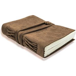 Succor Genuine Handmade Vintage Leather Journal Writing Notebook 7x5 inch - Scrapbook, Sketchbook, 200 Thick White Plain Pages, Ideal For Traveling, Gifting, Diary for Men & Women