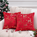 Topfinel Christmas Pillow Covers 24x24 Set of 2,Xmas Velvet Snowflake Reindeer