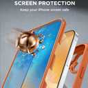 Miracase for iPhone 17 Case 6.3'', Full-Body Military Grade Drop Protection Outdoor Phone case with Built-in Glass Screen &Camera Control,Easy Installation,No Gap,Compatible with MagSafe, Orange