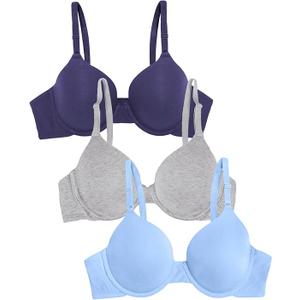 Fruit of the Loom Women's Multi-Pack Cotton T-Shirt Bra - Ultra-Soft, Flexible, and Invisible Under Tees38 DDD