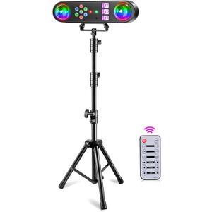 DJ Lights with Stand,5 in 1 Dj Lights for Parties Disco Ball Stage Party Light Set with Sound Activated Control, UV,Strobe, Dyeing, Led Par Light and Pattern Lighting for Bar Wedding Christmas-1PC