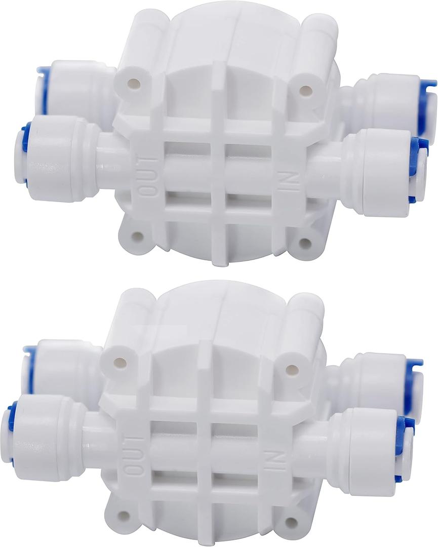 DIGITEN 1/4" Automatic Shut-Off Valve with Quick-Connect Fittings For RO Reverse Osmosis(Pack of 2)