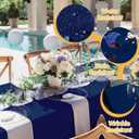 BRILLMAX 6 Pack Navy Blue Tablecloths 90 x 156 Inch for 8ft Rectangle Tables - 150 GSM Polyester Fabric, Floor Length Drop, Water, Stain & Wrinkle Resistant Cloth Cover for Wedding Reception Banquet