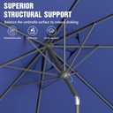 Outdoor Patio Umbrella, Table Umbrella with Push Button Tilt and Crank, 8 Ribs Market Umbrella