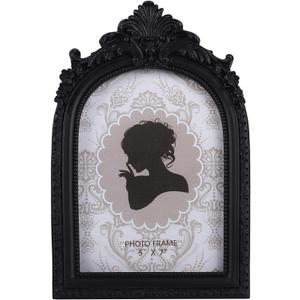SIKOO Vintage Picture Frame 5x7 Black Gothic Picture Frame Tabletop and Wall Mount Vintage Gothic Decor Ornate Photo Gallery Art