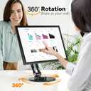 Swivel and Tilt Stand for Echo Show 15 (Gen 1, Gen 2), Portable Monitor Stand, Adjustable Angle and Height with 360 Rotation Bases, Switching Between Landscape and Portrait Screens (Black)